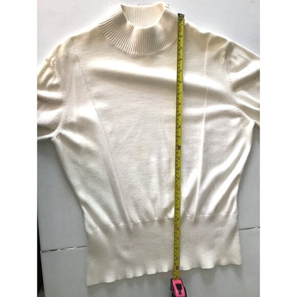Westbound XL Cotton Turtleneck Sweater Ribbed Cuffs & Hem White - Picture 6 of 7
